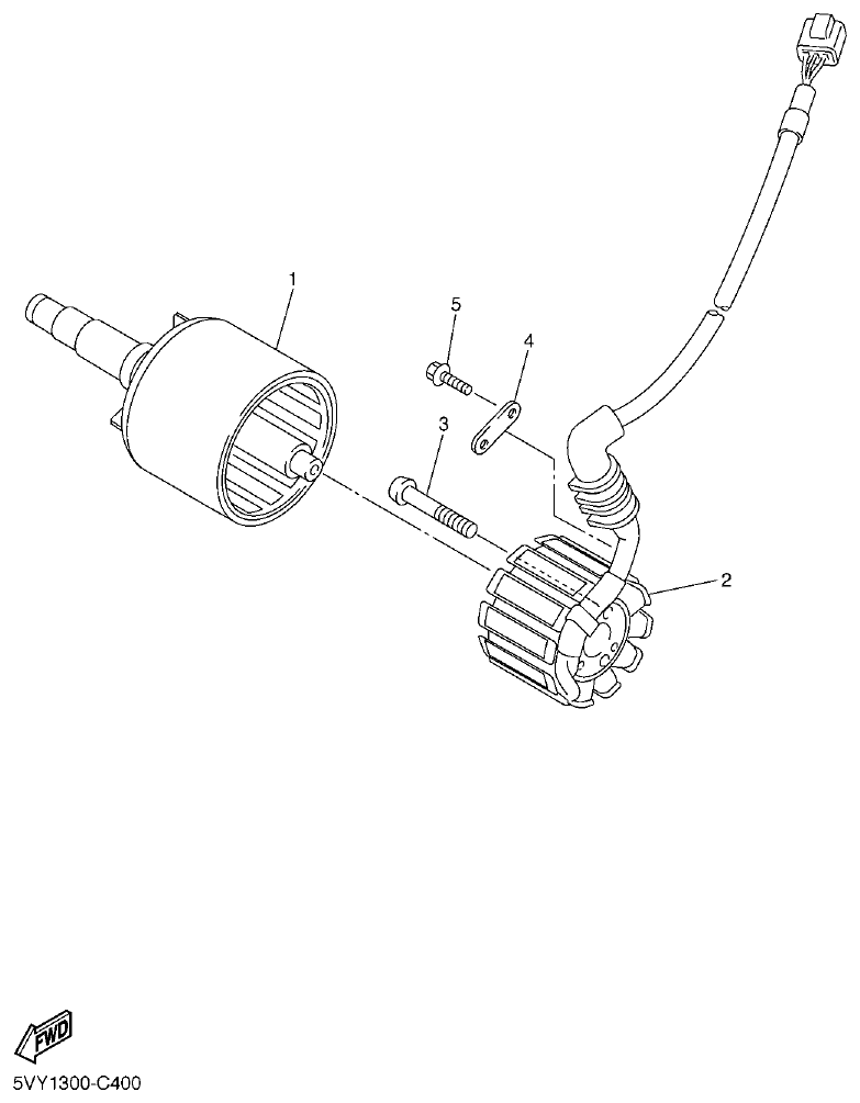 Yamaha R1 2008 GENERATOR parts diagram